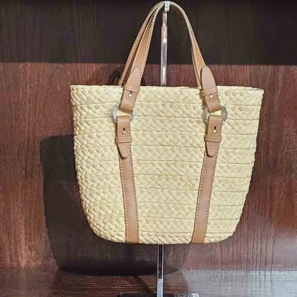 NWT- Helen Kaminski Pinimil S Bridle – Raffia Tote Bag – Natural/Tan (#800) - Picture 2 of 4
